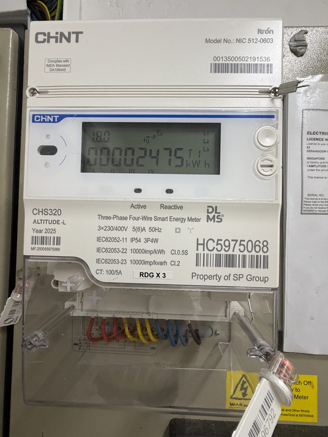 Three-phase electricity meter
