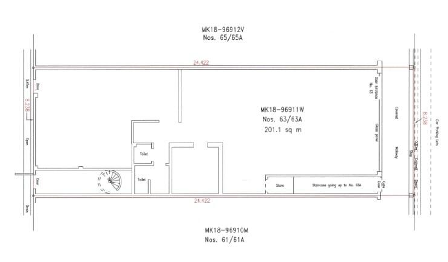 Supplied layout plan marked Nos. 63 and 63A Serangoon Gardens Way